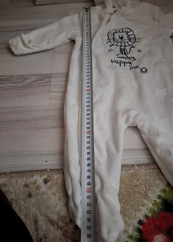 Kapüşonlu Beyaz Erkek Bebek Tulum - Görsel 3