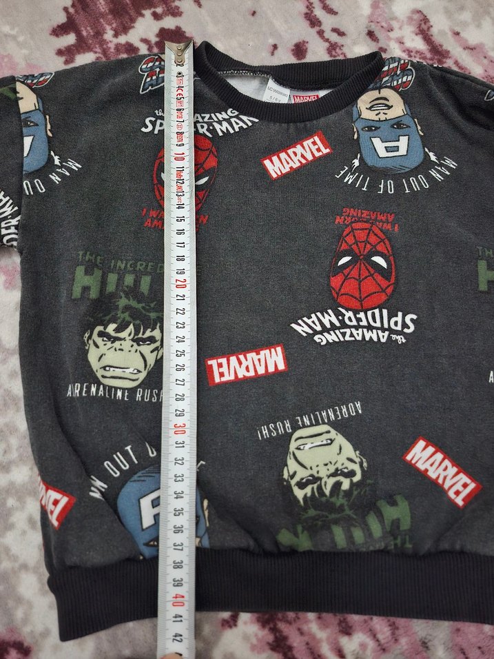 Marvel Baskılı Gri Erkek Çocuk Sweatshirt - Görsel 4