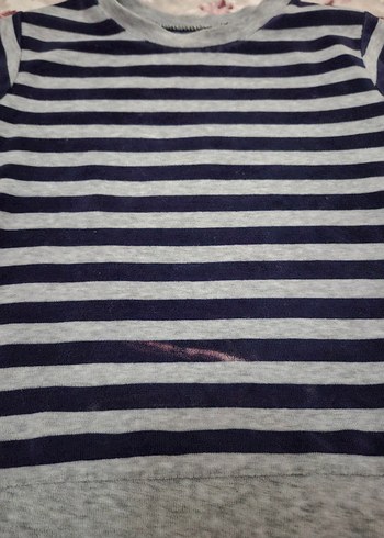 Erkek Çocuk Gri Çizgili Uzun Kollu Sweatshirt - Görsel 2