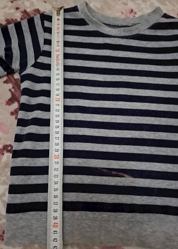 Erkek Çocuk Gri Çizgili Uzun Kollu Sweatshirt - Görsel 3