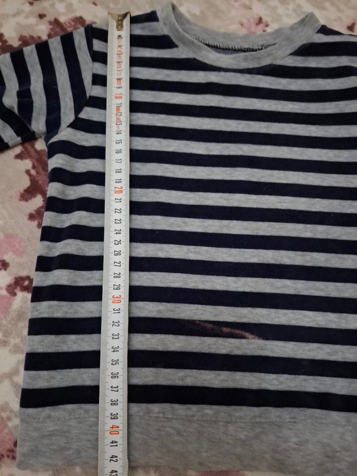 Erkek Çocuk Gri Çizgili Uzun Kollu Sweatshirt - Görsel 3