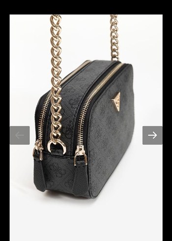 Zincir Detaylı Siyah Deri Kadın Çapraz Çanta - Görsel 3