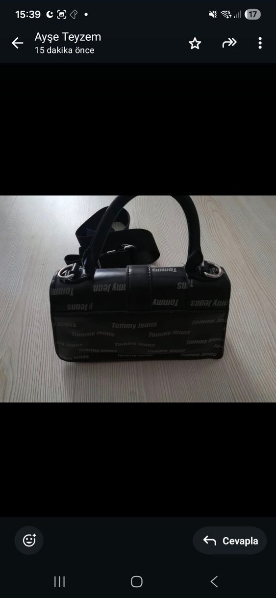 Tommy Jeans Siyah Deri Kadın Çanta - Görsel 5