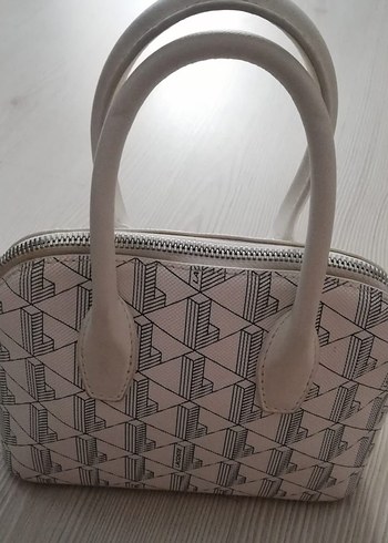 Gri Baskılı Beyaz Kadın Çanta - Görsel 7