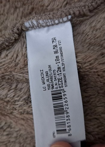 erkek bebek  Kahverengi Kapüşonlu Peluş Ceket - Görsel 5