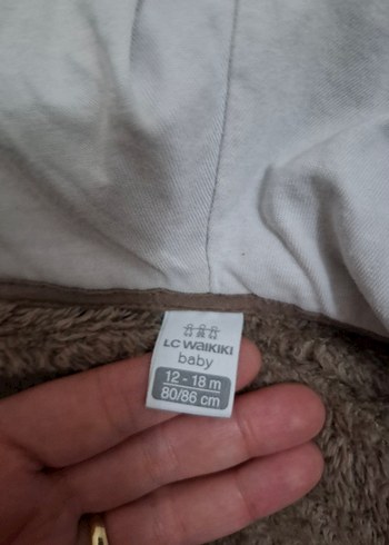 erkek bebek  Kahverengi Kapüşonlu Peluş Ceket - Görsel 4