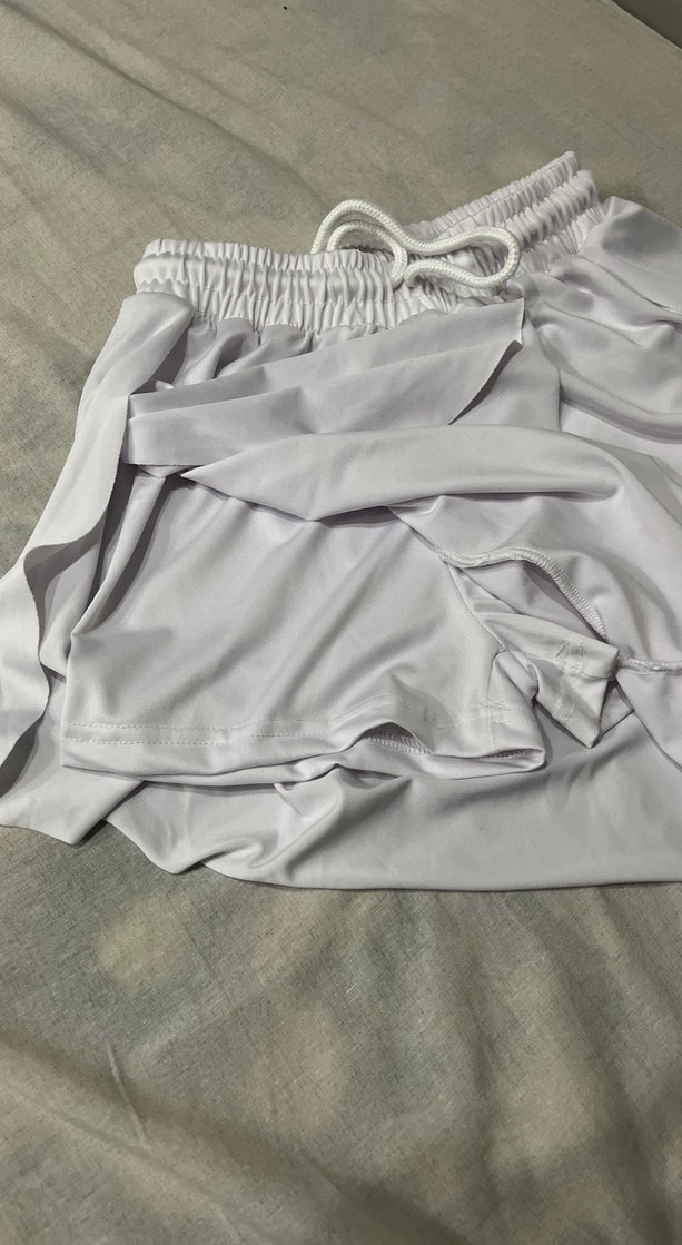 Beyaz Kadın Mini Şort Rahat Kesim - Görsel 2