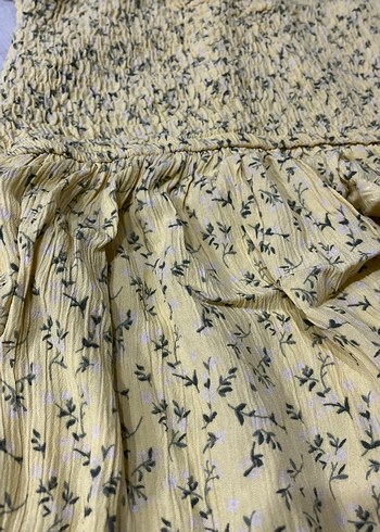 pastel sarı çiçekli elbise - Görsel 3