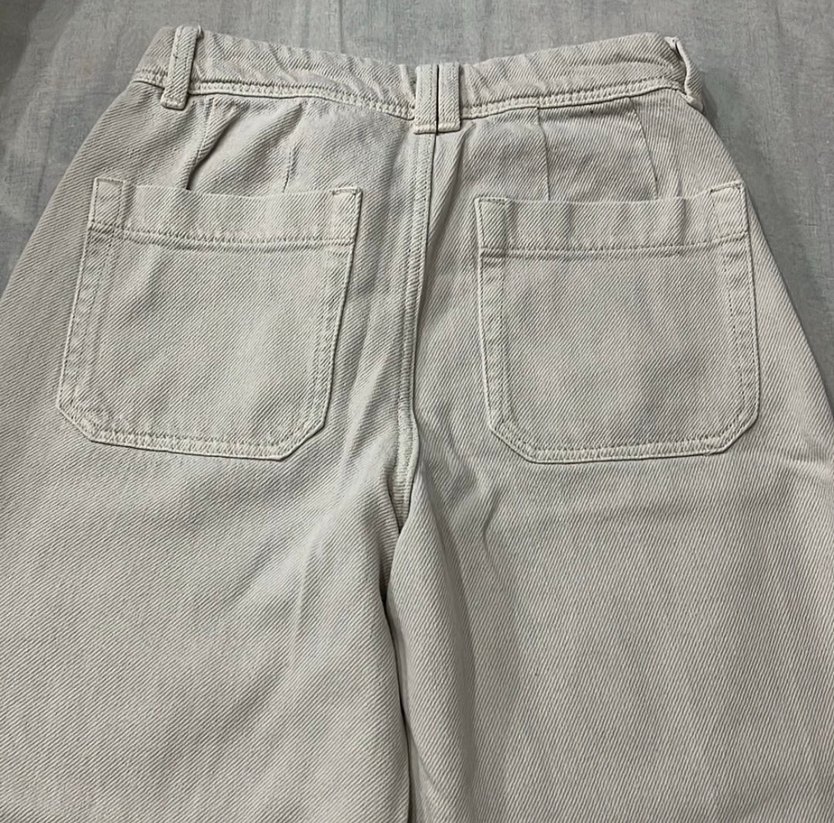 Bershka bej jean kot pantolon - Görsel 2