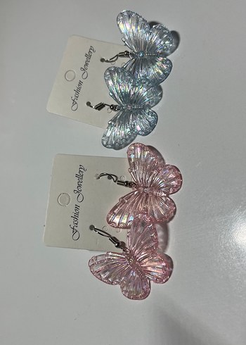 2li kelebek yansımalı küpeler - Görsel 5