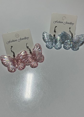 2li kelebek yansımalı küpeler - Görsel 2