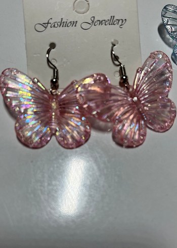 2li kelebek yansımalı küpeler - Görsel 3