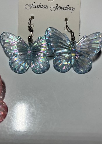 2li kelebek yansımalı küpeler - Görsel 4