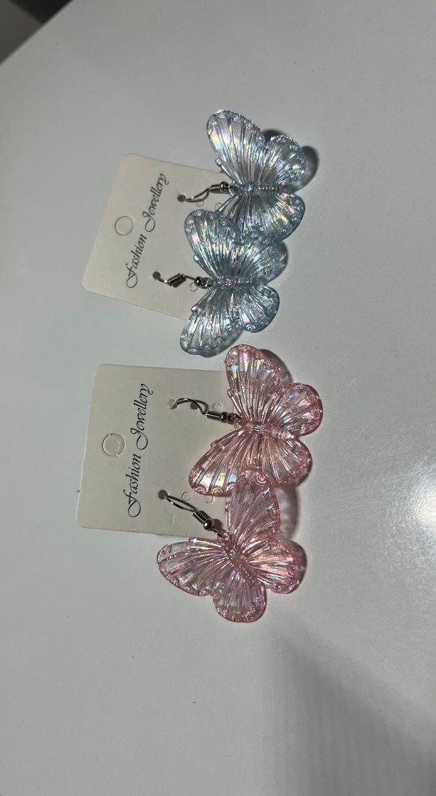 2li kelebek yansımalı küpeler - Görsel 5