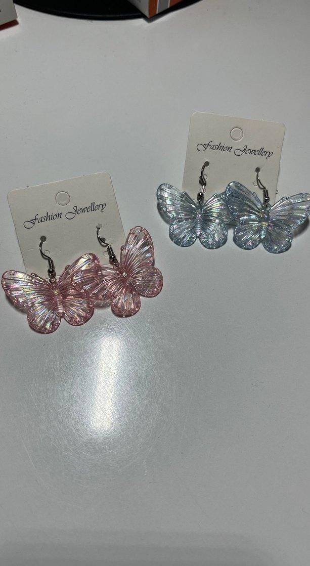 2li kelebek yansımalı küpeler - Görsel 2