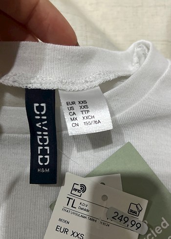 H&M basic ic gösteren tişört - Görsel 3