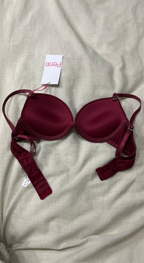 Penti bordo push up sütyen - Görsel 4