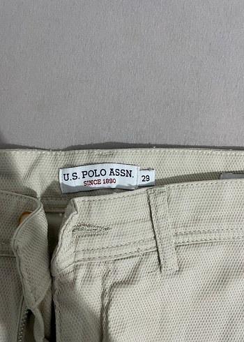 USPA Bej Kot Şort - Görsel 2