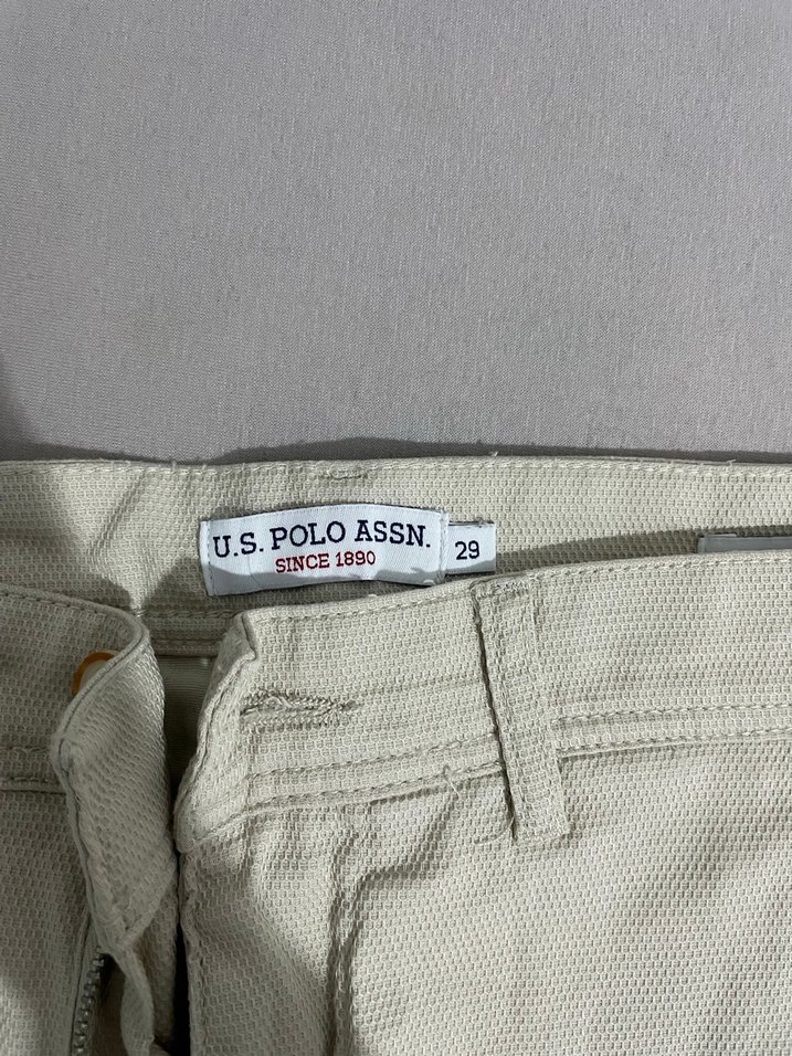 USPA Bej Kot Şort - Görsel 2