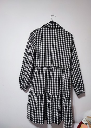 kadın kareli elbise - Görsel 3