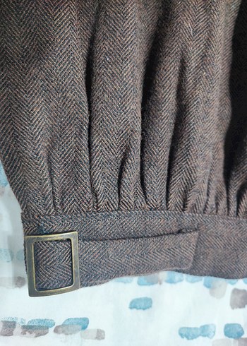 Kahverengi Midi Keten Etek - Görsel 2