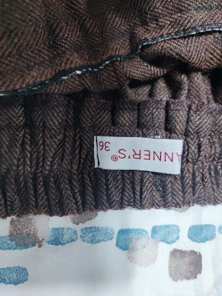 Kahverengi Midi Keten Etek - Görsel 3