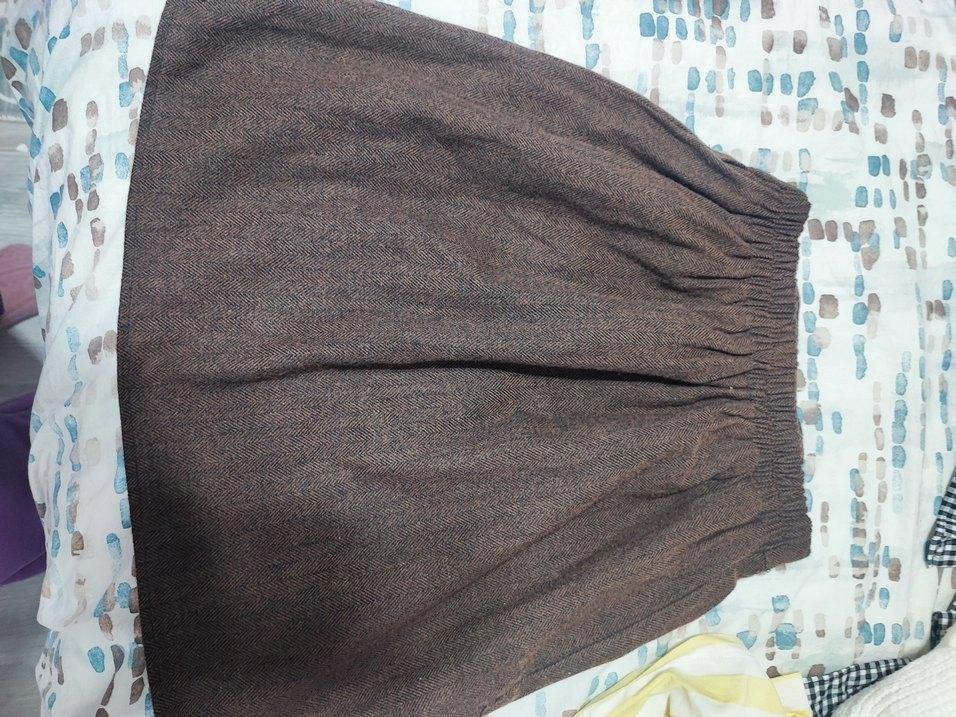 Kahverengi Midi Keten Etek - Görsel 4