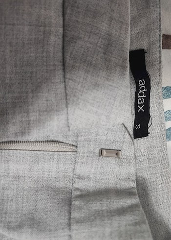 Gri Kadın Keten Pilili Kumaş Pantolon - Görsel 4