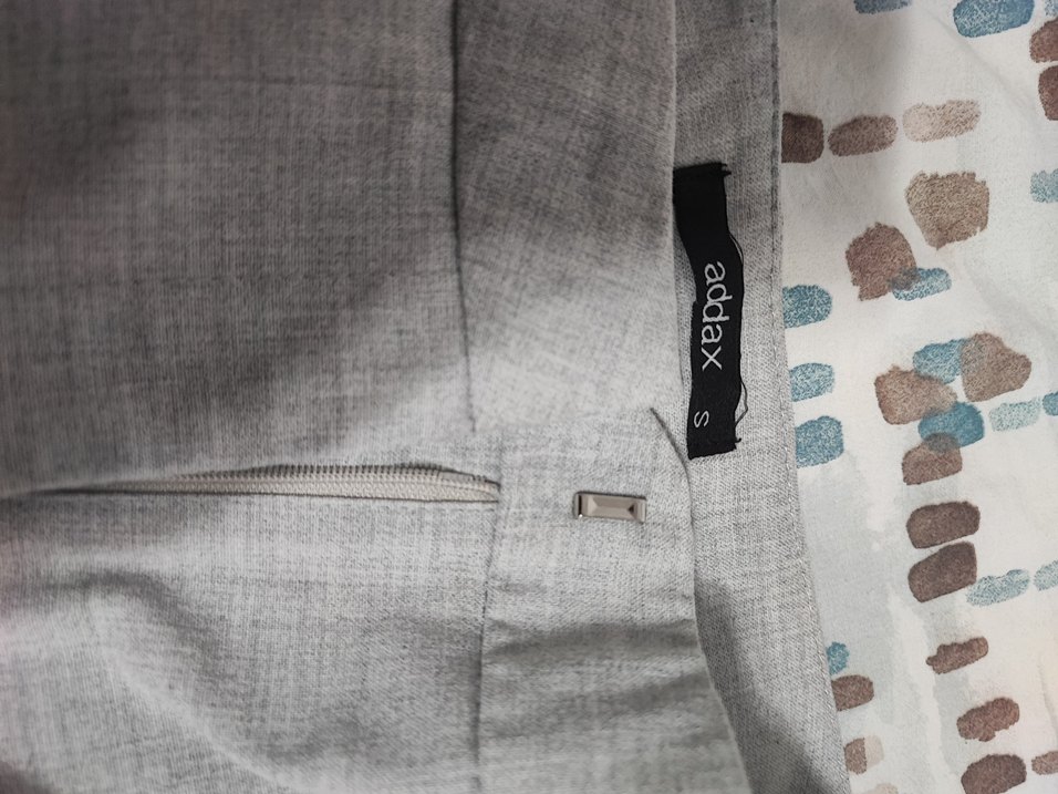 Gri Kadın Keten Pilili Kumaş Pantolon - Görsel 4