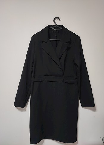 Siyah Kemerli Midi Kadın elbise - Görsel 2