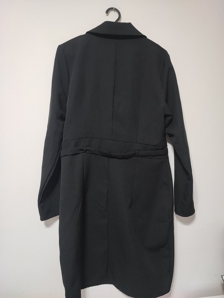 Siyah Kemerli Midi Kadın elbise - Görsel 5