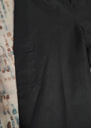 Kadın Siyah Salaş Midi Kumaş Pantolon - Görsel 2