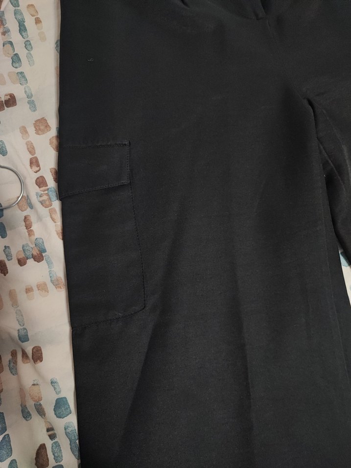 Kadın Siyah Salaş Midi Kumaş Pantolon - Görsel 2