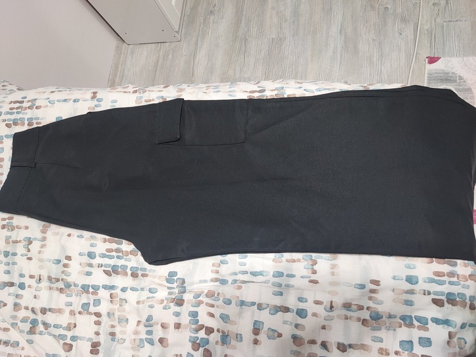 Kadın Siyah Salaş Midi Kumaş Pantolon - Görsel 5