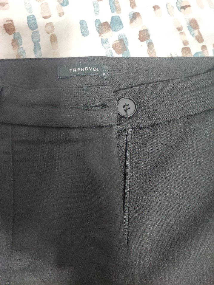 Siyah Kadın Kumaş Pantolon, Normal Boy - Görsel 3