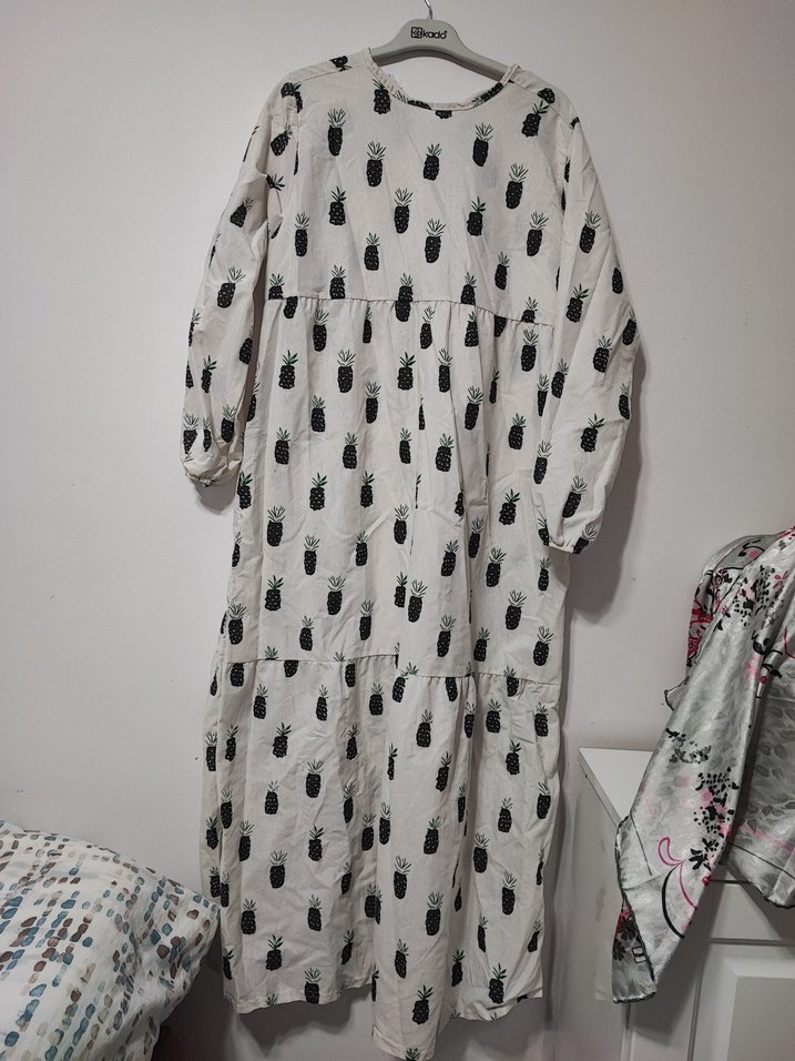 Bohem Tarz Uzun Keten Elbise - Görsel 2