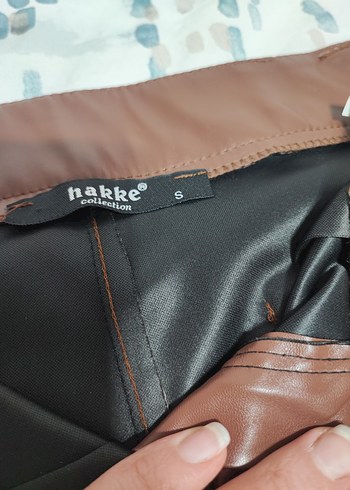 Kadın Kahverengi Deri Pantolon - Görsel 4