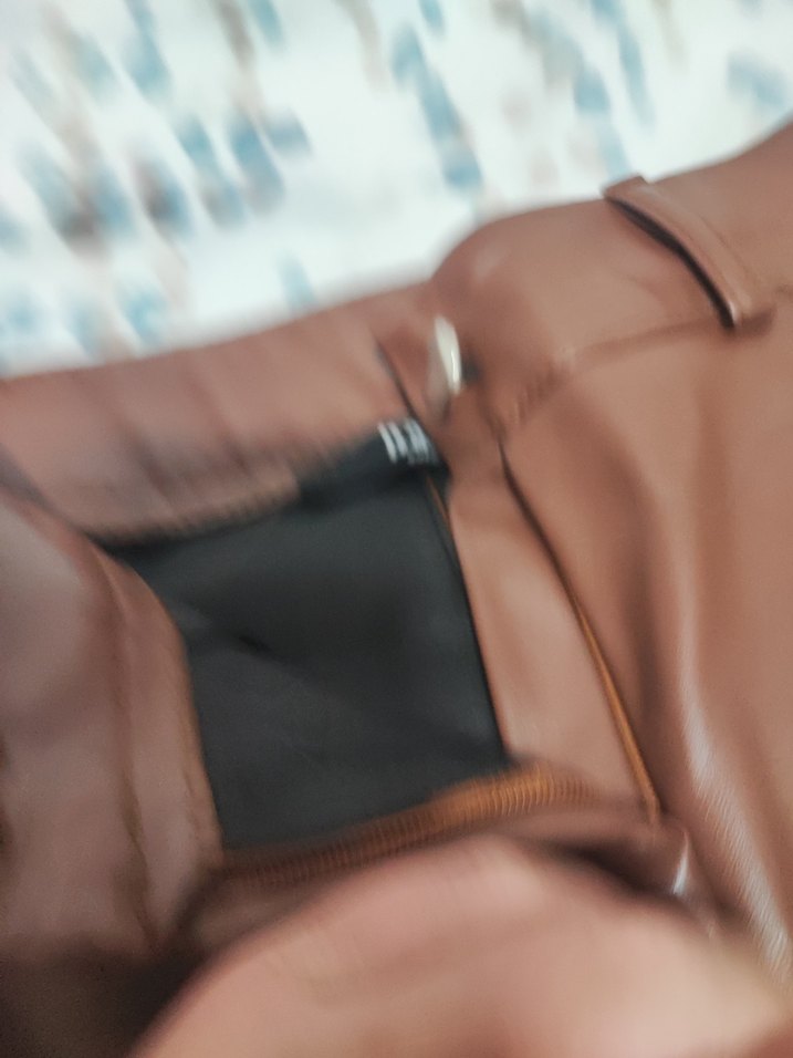 Kadın Kahverengi Deri Pantolon - Görsel 3