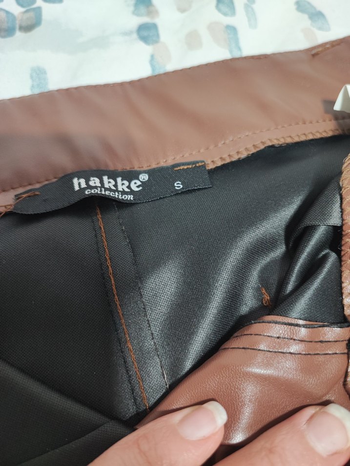 Kadın Kahverengi Deri Pantolon - Görsel 4