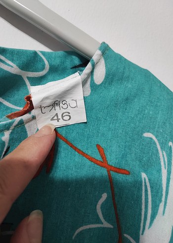 Turkuaz Çiçekli Uzun Bohem Elbise - Görsel 3