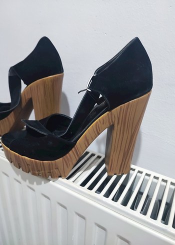 Siyah Platform Topuklu Kadın Ayakkabı - Görsel 3