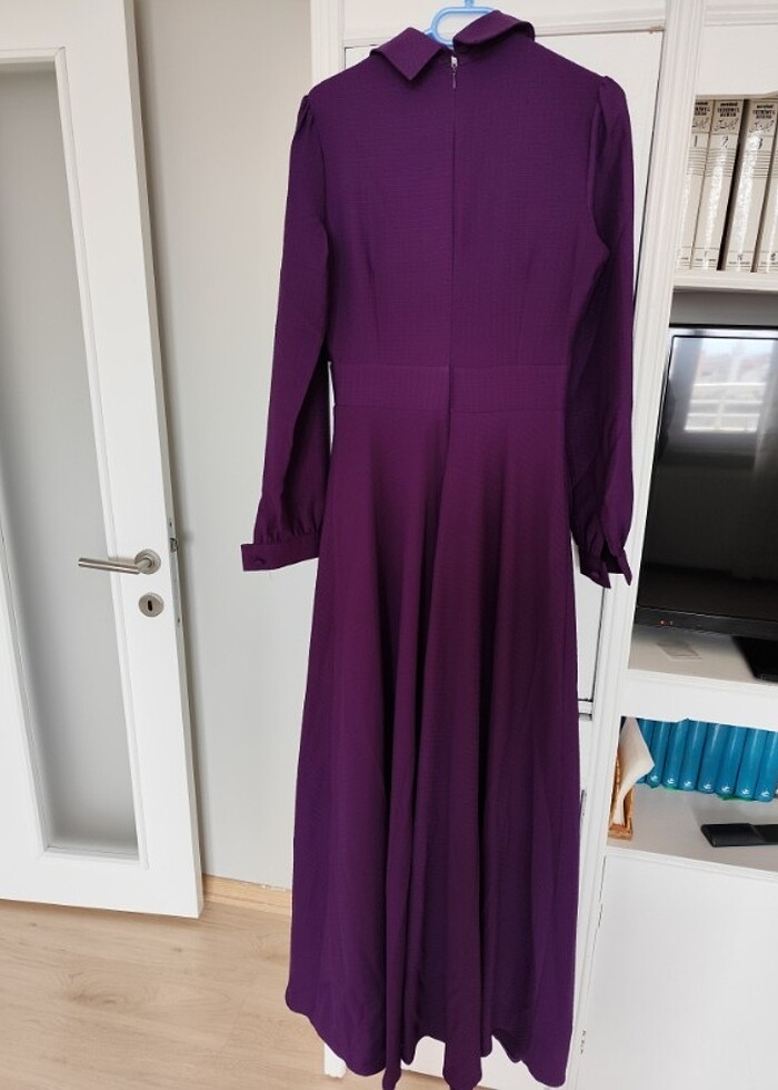 Tesettür mor elbise - Görsel 4