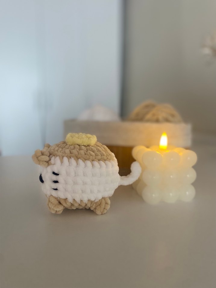 Amigurumi Pancake cat Peluş Oyuncak - Görsel 3