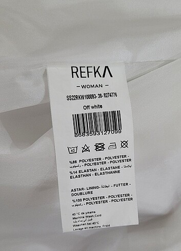 Kadın Ceket 38-40 Beden Refka Marka Off White Serisi Kuşak Detay - Görsel 8