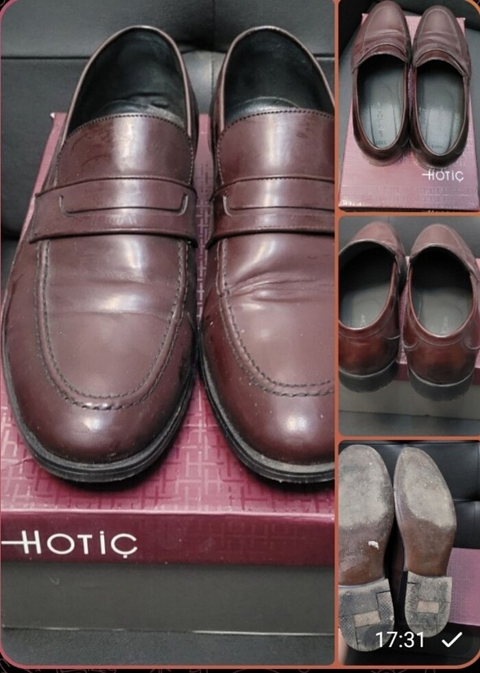Hotiç 43 Numara Koyu Bordo Erkek Ayakkabı 0 Deri - Görsel 5