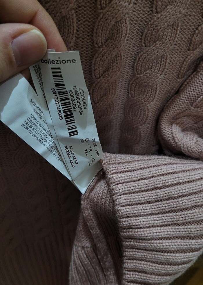 Erkek Gül Kurusu Renk XXL Beden Kazak (Collezione Marka) - Görsel 4