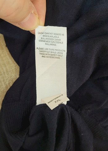 Vakko V Yaka XXL Beden Koyu Lacivert Erkek Kazak (%100 Yün) - Görsel 6