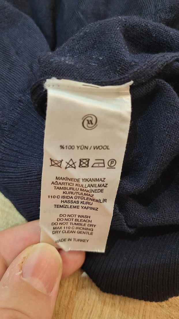 Vakko V Yaka XXL Beden Koyu Lacivert Erkek Kazak (%100 Yün) - Görsel 5