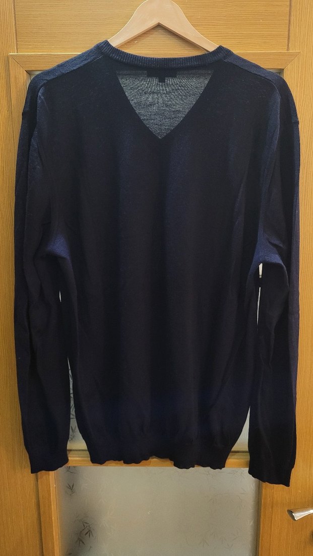 Vakko V Yaka XXL Beden Koyu Lacivert Erkek Kazak (%100 Yün) - Görsel 4