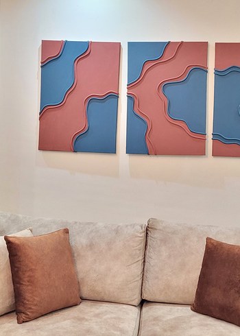 Pamuklu Bez Üzerine Canvas Soyut Tablo - Görsel 4